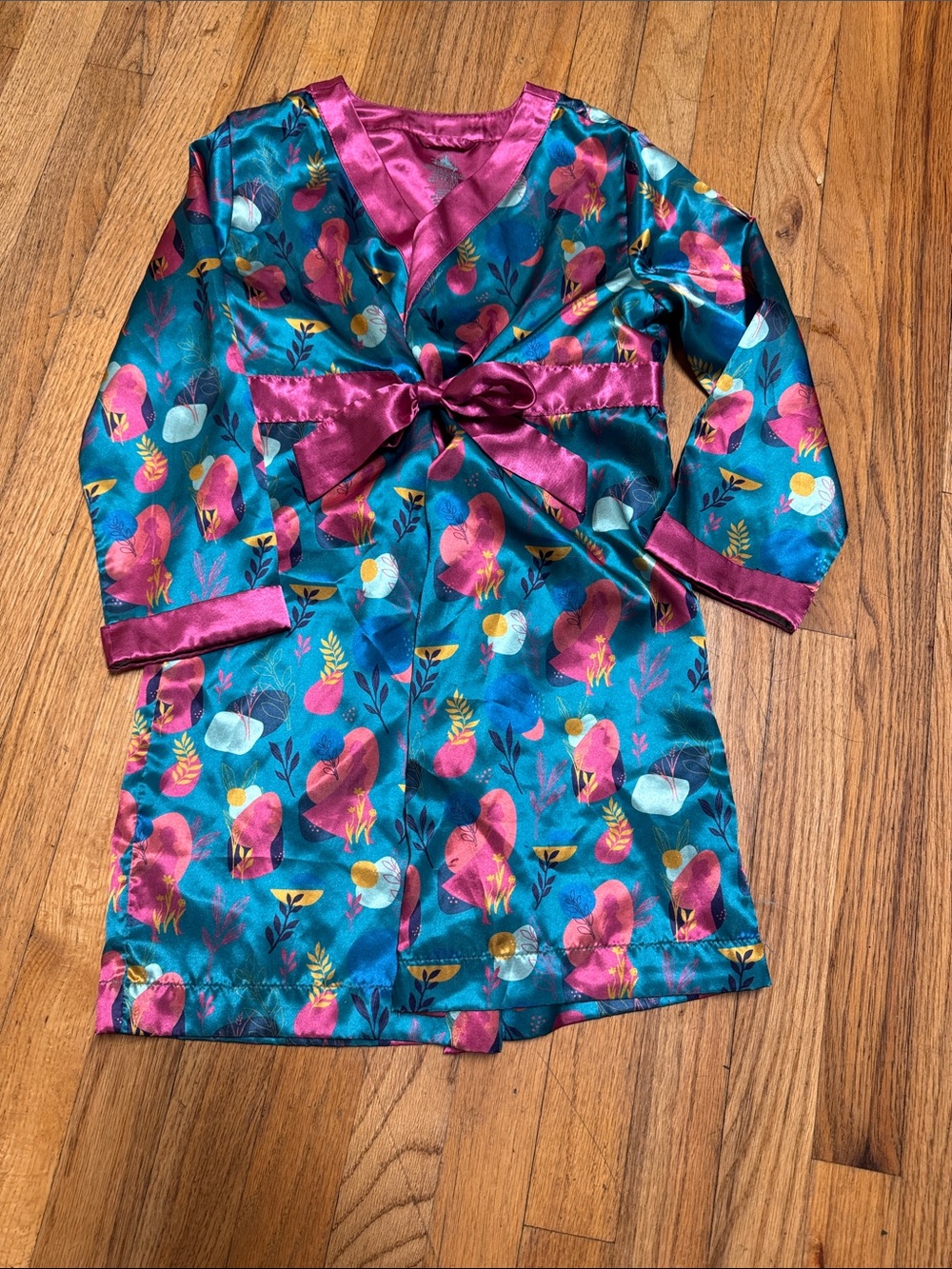 Disney Frozen II Girls Satin Floral Robe - like new 7/8 size